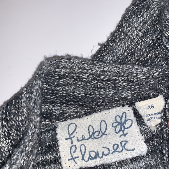 Anthropologie Field Flower Long Black, White, and Grey Sweater - Women’s Size XS - Picture 6 of 8